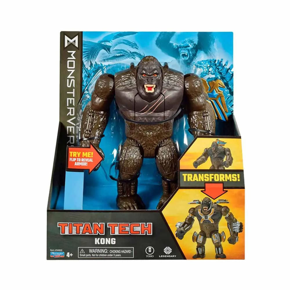 Boneco Titan Tech Kong Godzilla vs Kong Sunny 3553 com Armadura Tecnológica e Acessório Transformável