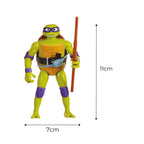Boneco Colecionável Donatello Tartarugas Ninja com Cabeça Retrátil, Articulado e com Acessórios – 11cm de Altura, Produto Licenciado