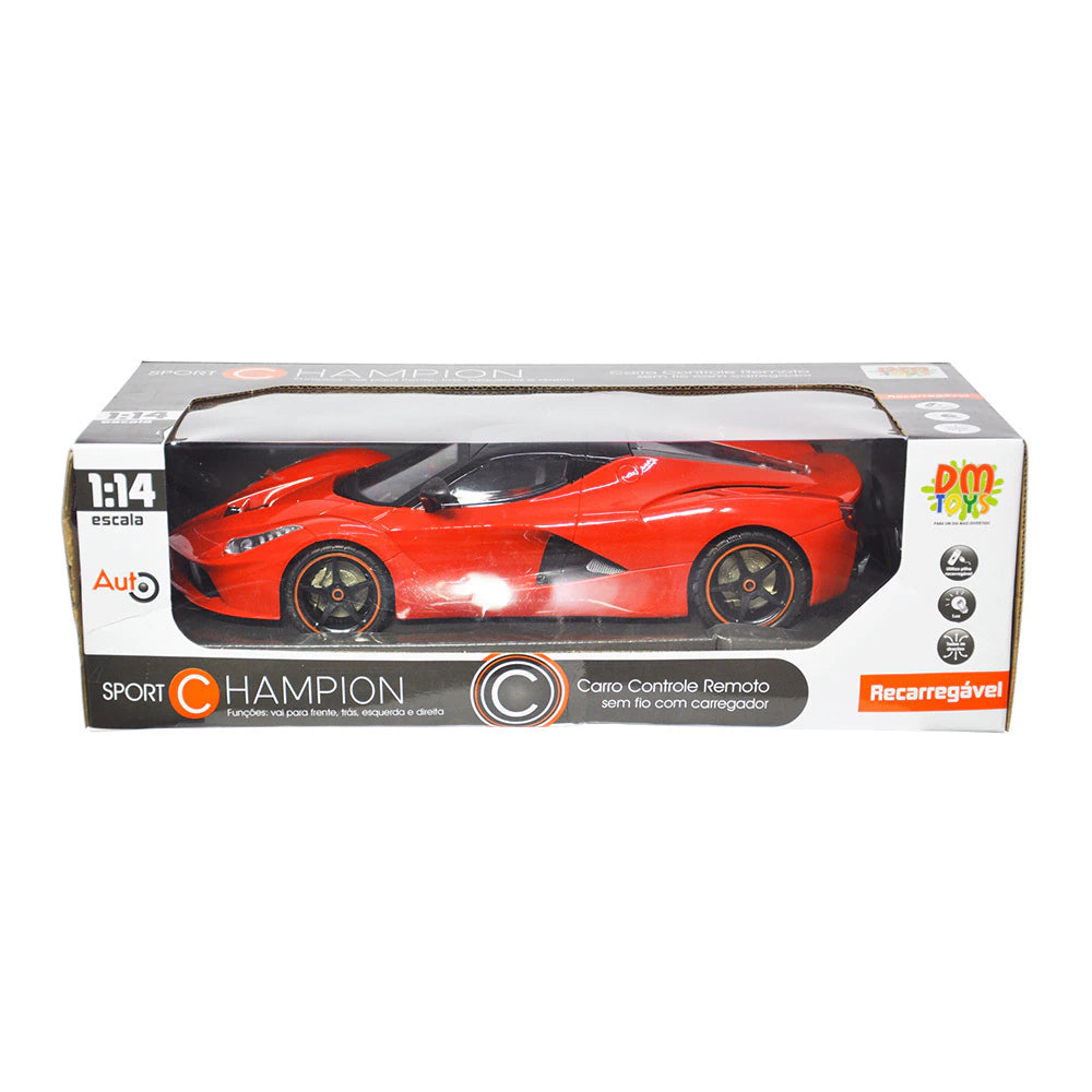 Carro Controle Remoto Sport c/ Luz 1:14 Recarregável DM Toys