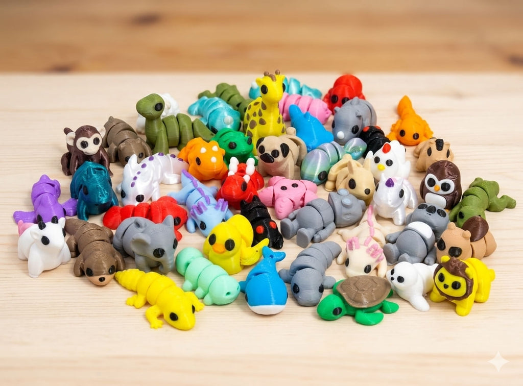 Kit 4 Animais Fidjet Toy Articulados Sensoriais 3D Colecionáveis Sortidos