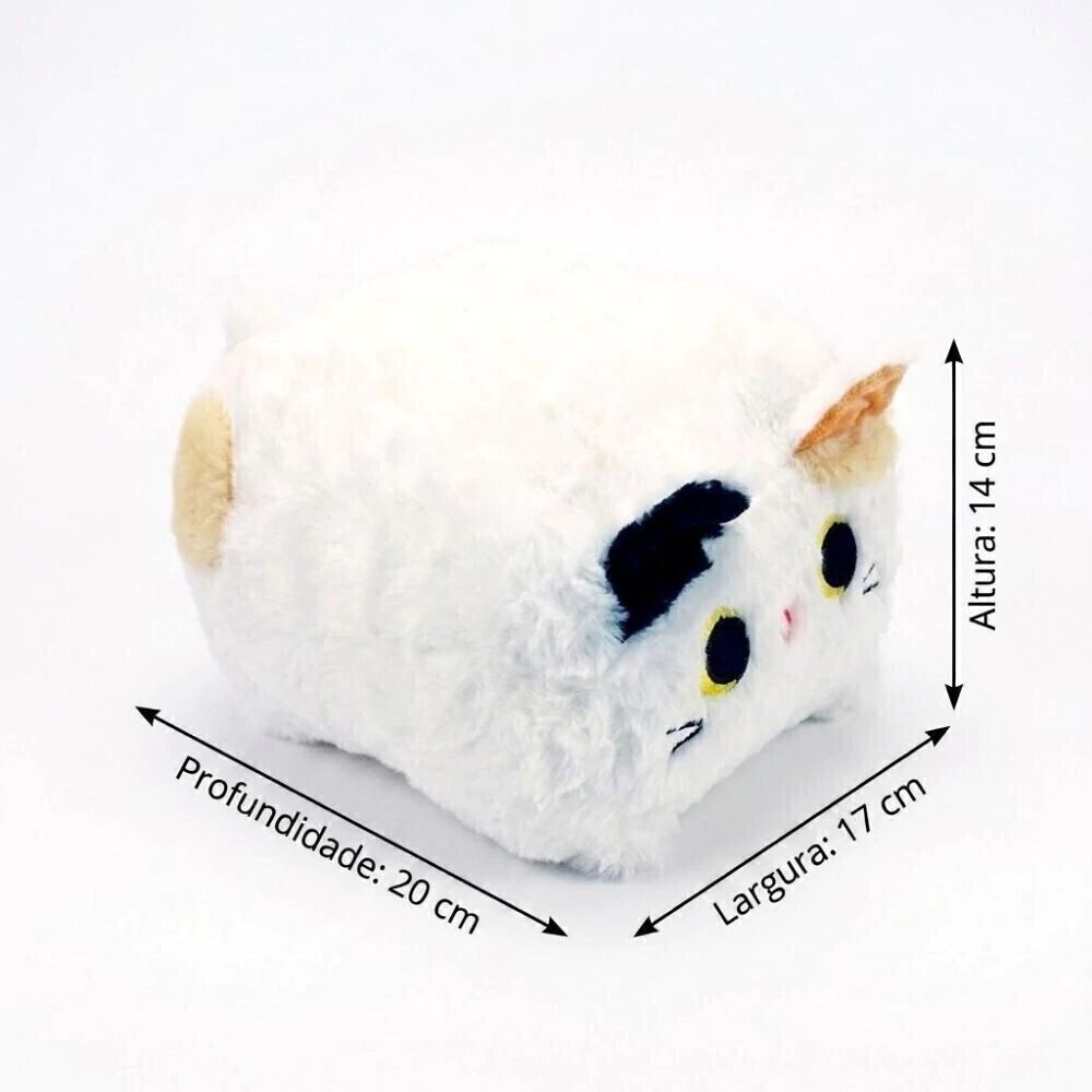 Pelúcia Quadrada de Gatinho 20cm Branco BBR Toys R3609