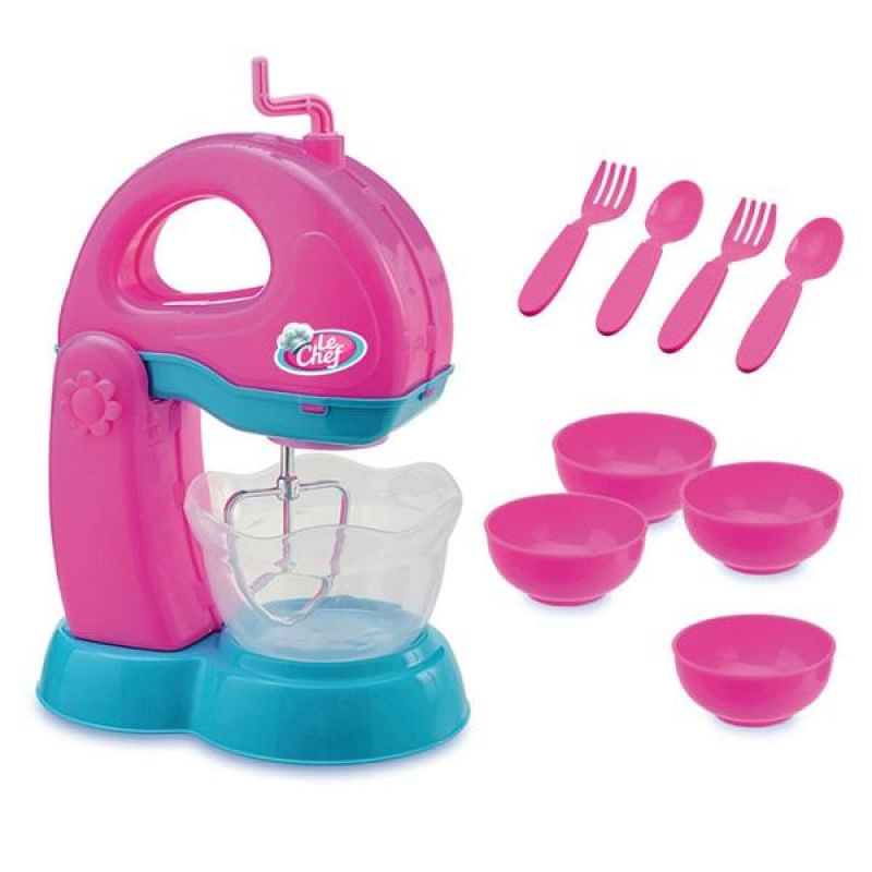 Kit Batedeira Infantil Brinquedo de Cozinha Divertido Usual 312 Rosa