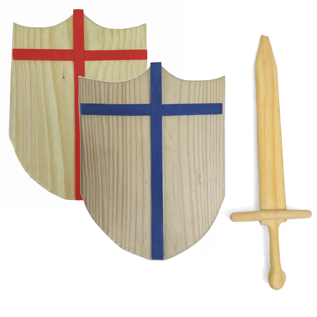 KIT ESPADA E ESCUDO DE MADEIRA MEDIEVAL BRINQUEDO WALDORF