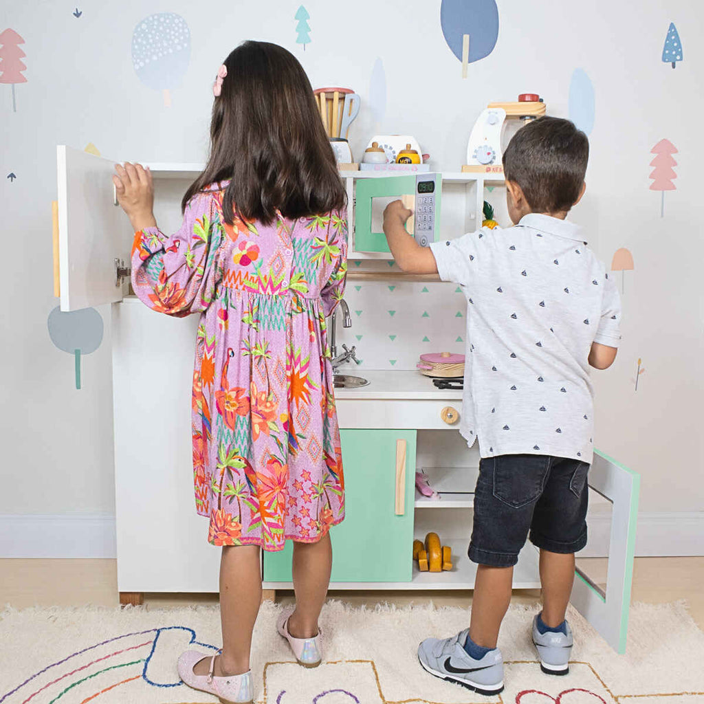 Kit Cozinha Infantil com Geladeira Verde Claro