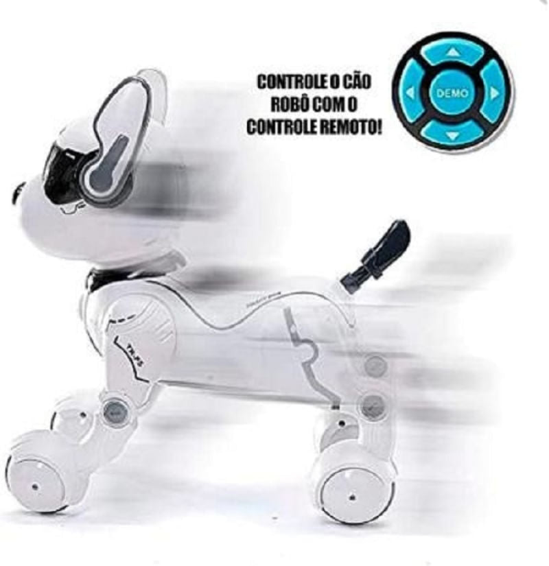 Cão Cachorro Robô Interativo 25 CM Smart Pet Mascote Multifuncional Com Controle Remoto – Candide