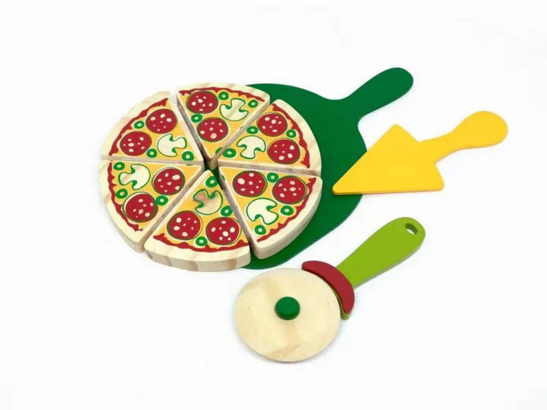 Kit Pizza Coleção Comidinha de Madeira Infantil