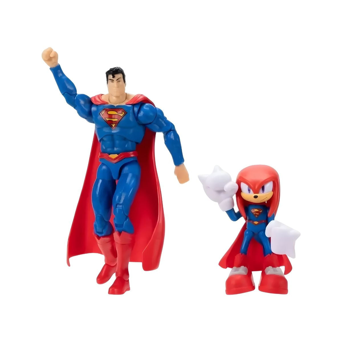 Pack Superman e Knuckles Sonic DC Sunny 2 Bonecos Articulados Oficial Colecionável