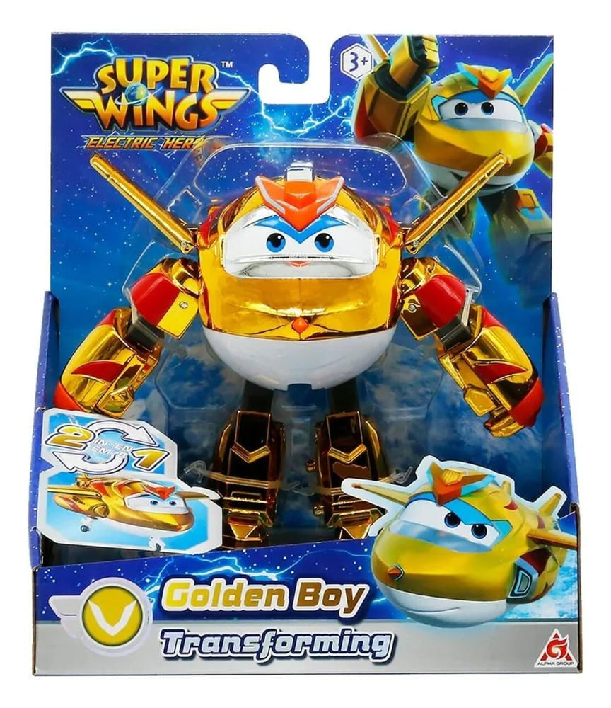 Boneco Super Wings Golden Boy Resgate Elétrico Sunny - 5200