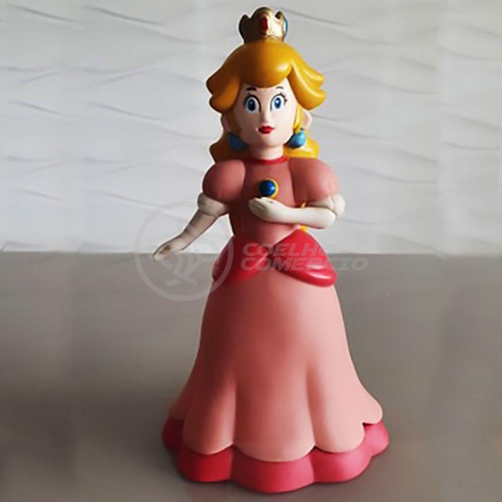 Boneco Action Figure Princesa Peach Toadstool Articulado 23cm