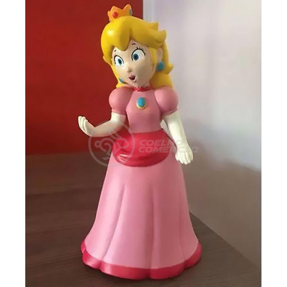 Boneco Action Figure Princesa Peach Toadstool Articulado 23cm