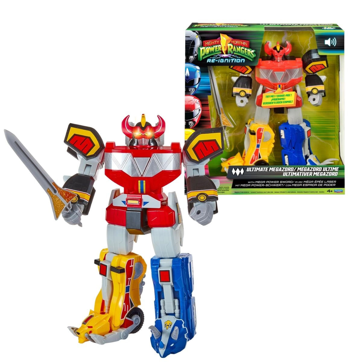 Megazord Power Rangers Com Luz Som Espada Original Oficial Interativo