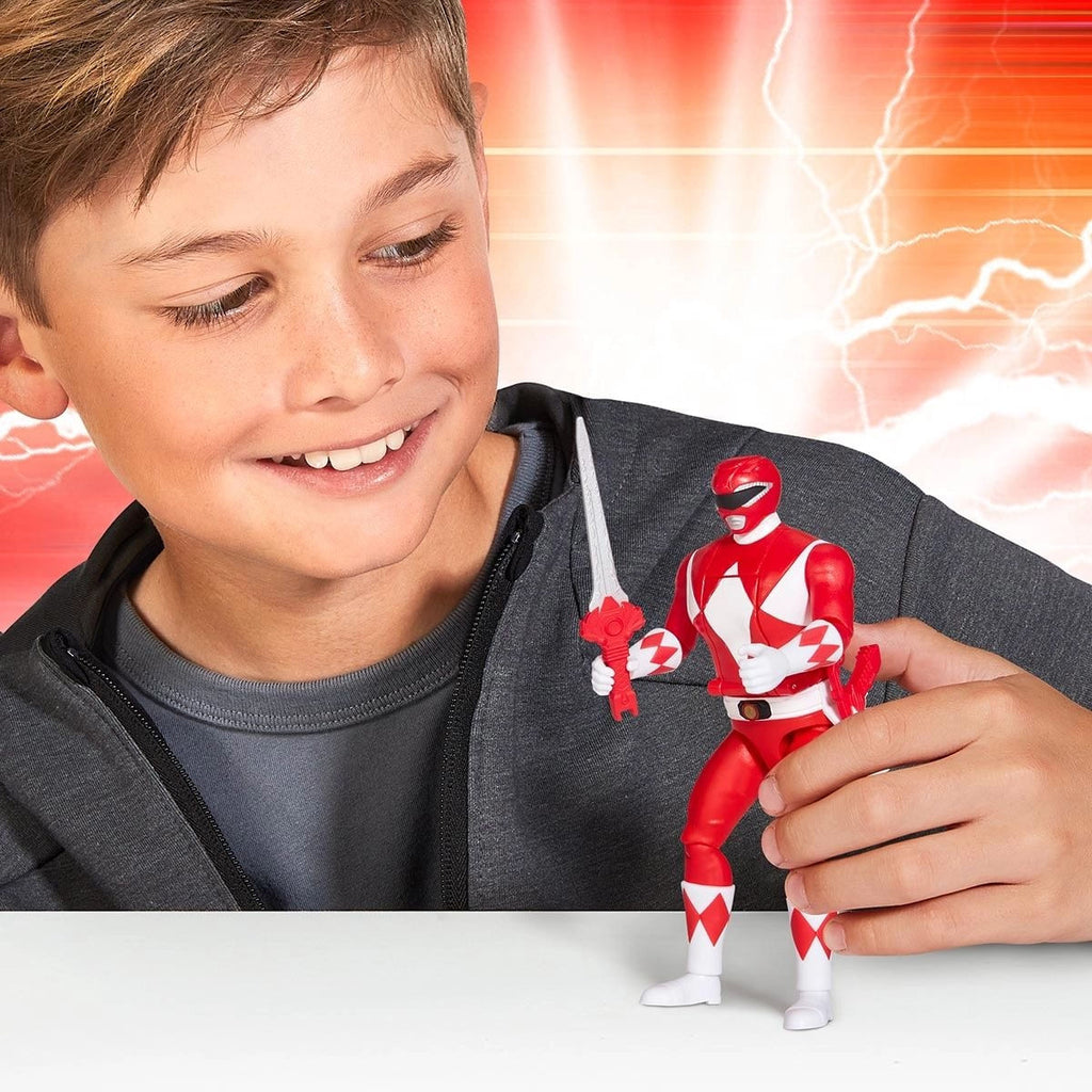 Boneco Power Rangers Ranger Vermelho Morfável Auto Morphin Com Espada Sunny