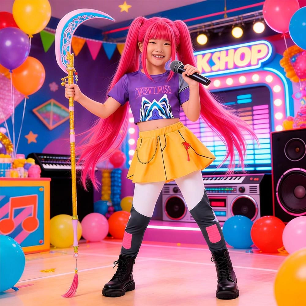Fantasia Guerreiras KPop Infantil Mira ou Zoey pra Menina Cosplay