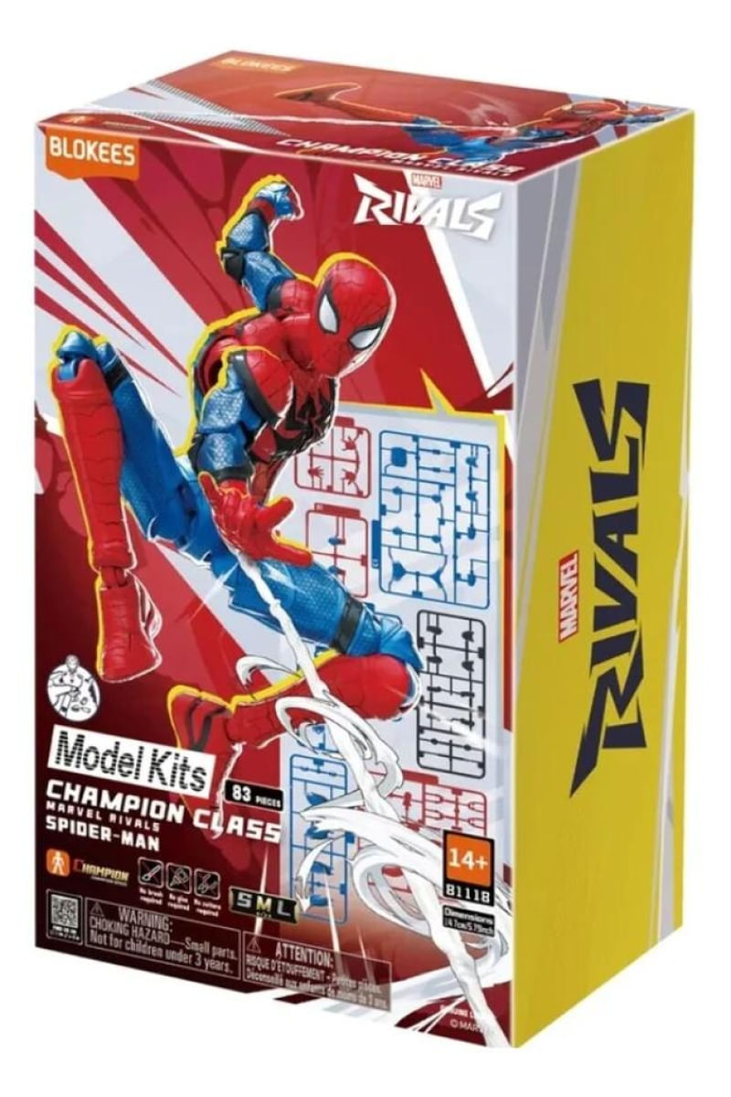 Boneco Homem Aranha Marvel Rivals Champion 83 Peças Blokees