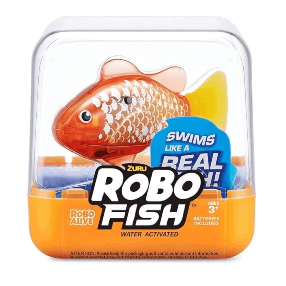 Robô Alive Fish Nada de Vedade Laranja Escuro - Fun Divirta-se