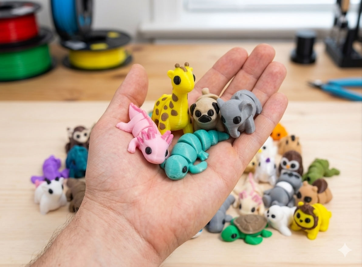 Kit 4 Animais Fidjet Toy Articulados Sensoriais 3D Colecionáveis Sortidos