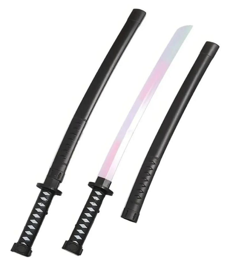 Brinquedo Espada Samurai Ninja Som E Luz Colorida Sensor De Movimento
