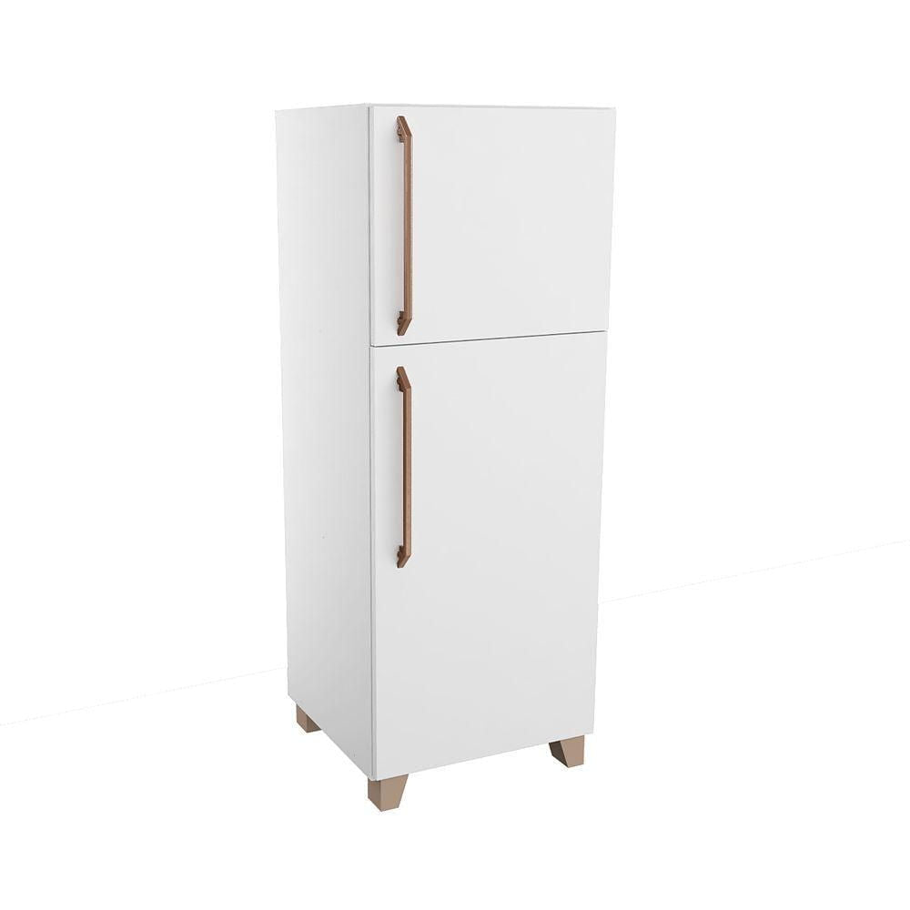 Mini Geladeira de Brinquedo Infantil MDF 15mm Design Moderno Branca Woodcore