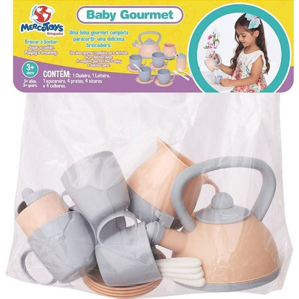 Jogo de Chá Infantil Baby Gourmet 13 Peças Realistas Bege Mercotoys