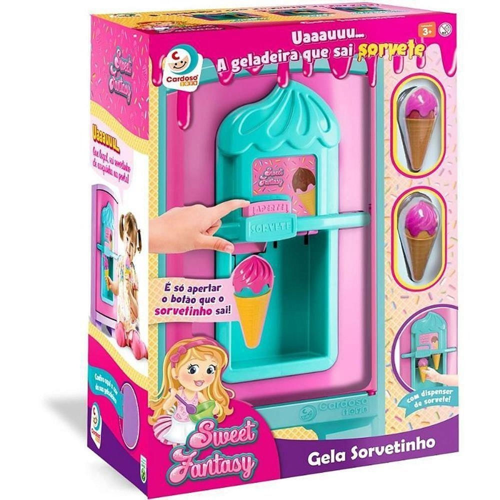 Geladeira de Brinquedo Gela Sorvetinho 49cm com Dispenser Cardoso Toys