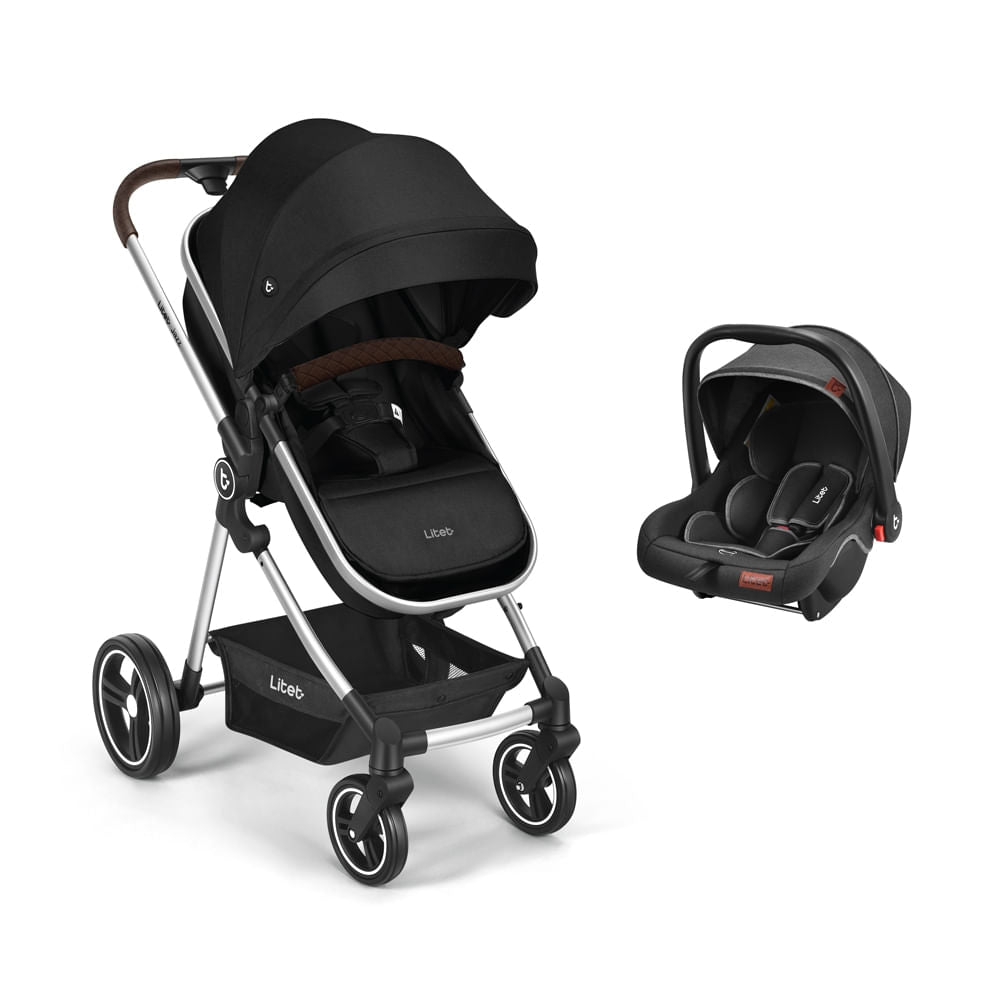 Carrinho Moisés + Bebê Conforto Travel System Jazz 0-22Kg Preto Litet - BB662