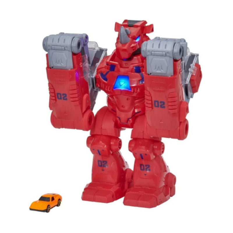 ROBÔ WRECKERS LANÇADOR DE CARROS RHINO SLAM - FUN