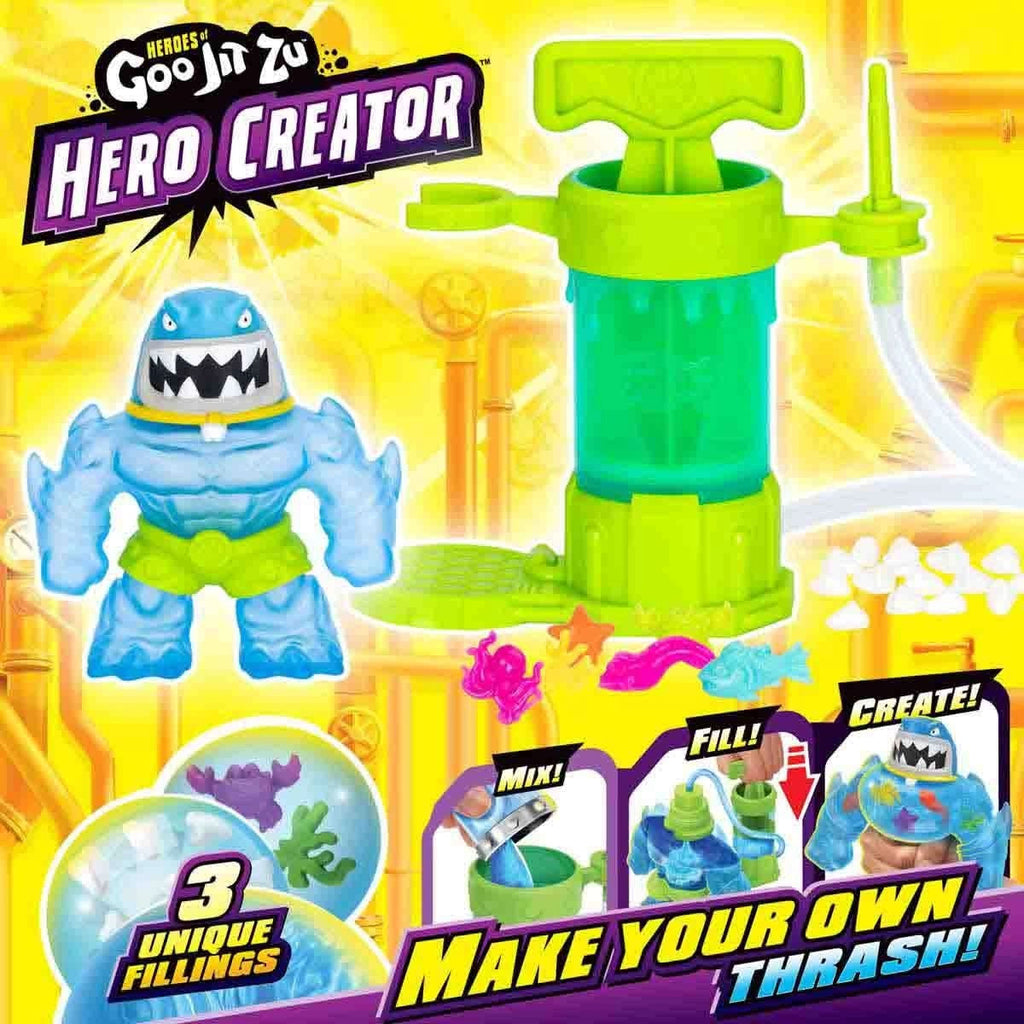 Boneco Estica Goo Jit Zu Hero Creator Thrash Kit Fábrica de Criação de Heróis Sunny
