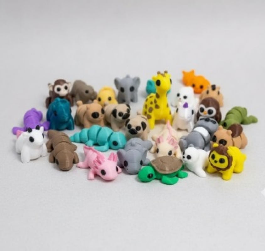 Kit 4 Animais Fidjet Toy Articulados Sensoriais 3D Colecionáveis Sortidos