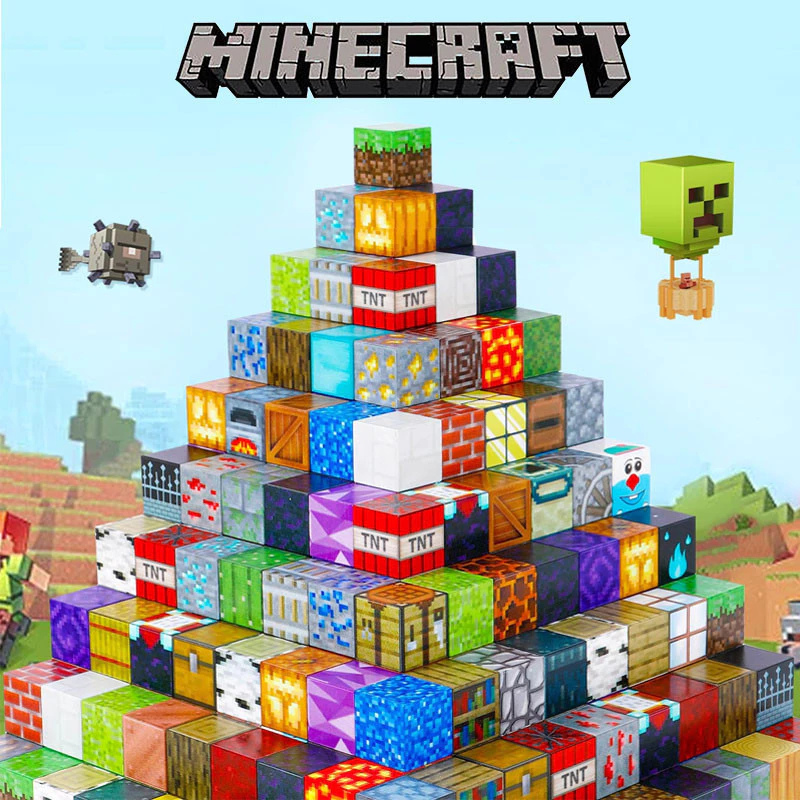 Mundo Minecraft + Minifigures de Brinde | 500PCS Magnéticas