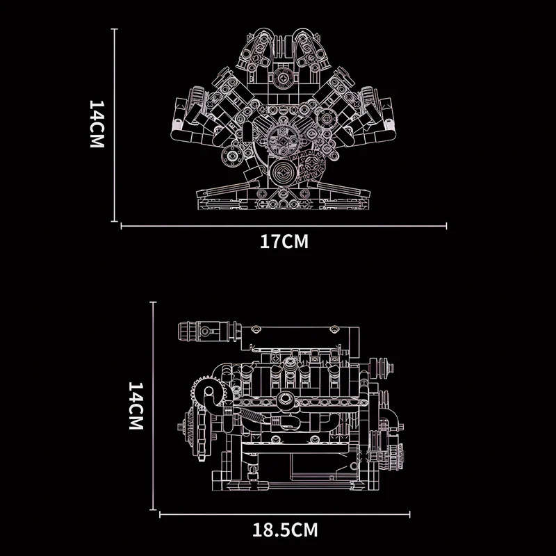 Motor V8 Motorizado | 664PCS