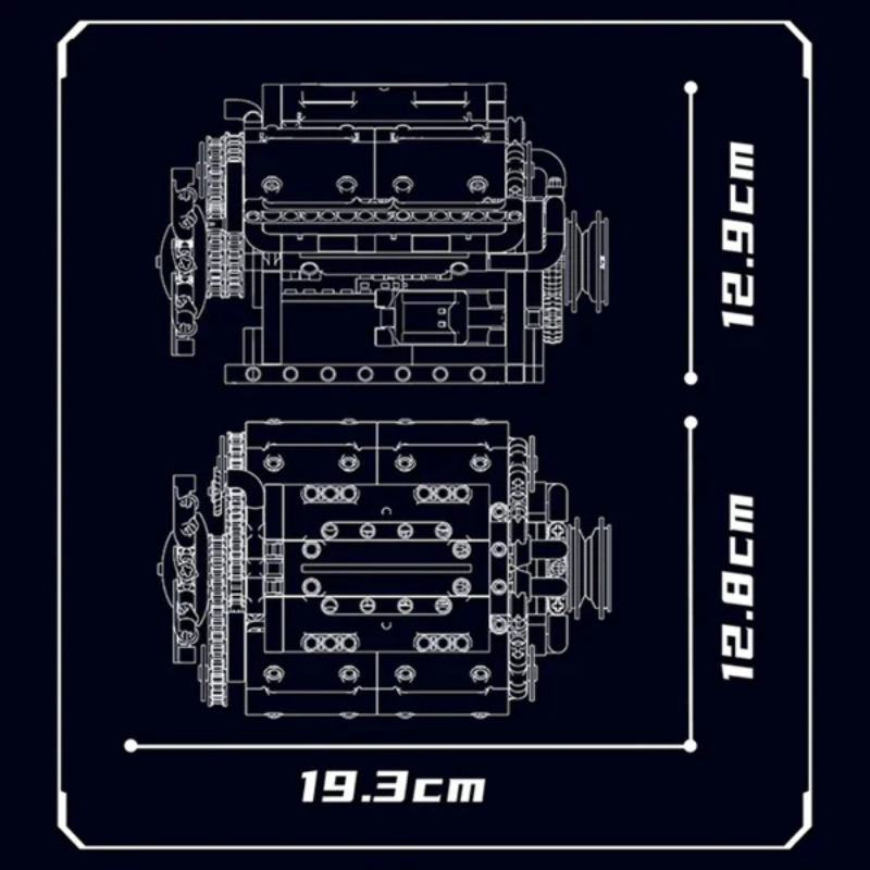 Motor V8 Mould King Motorizado | 534PCS