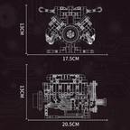 Motor V8 Engine Motorizado | 716PCS