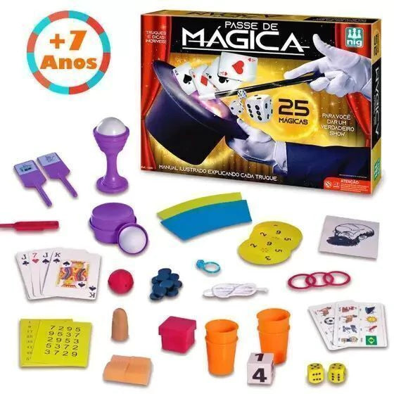 Kit de Mágica Passe de Mágica 25 Truques Nig