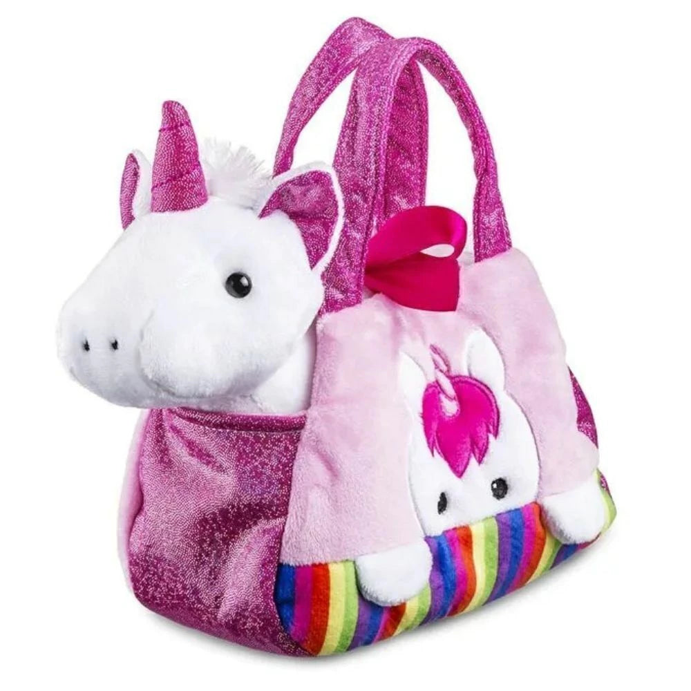 Pelúcia Cutie Handbag Unicórnio Rosa c/ Bolsinha Multikids