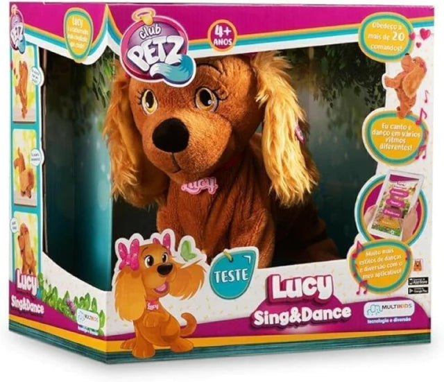 Pelúcia Interativa Cachorrinha Lucy Som e Movimentos Multikids BR469