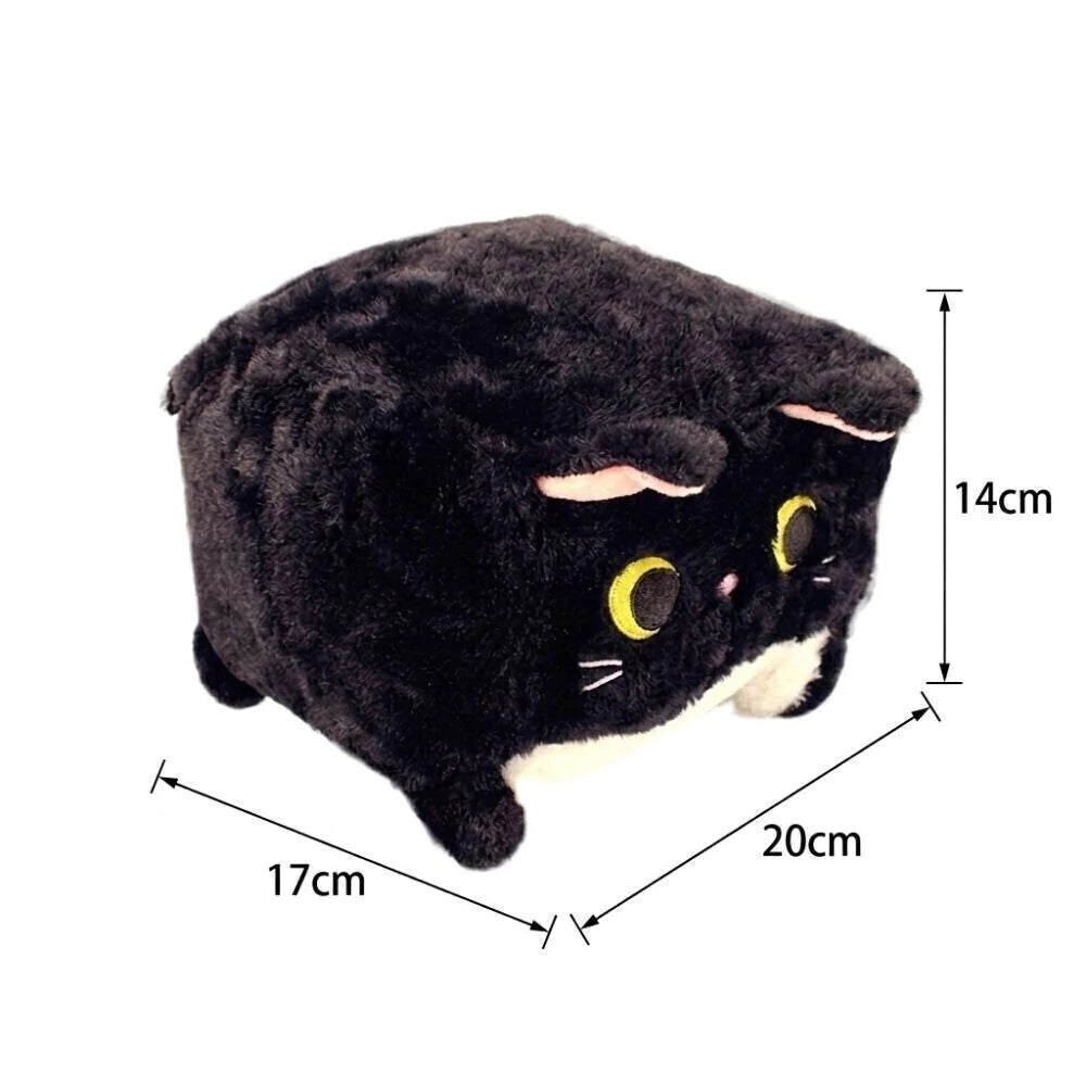 Pelúcia Quadrada de Gatinho 20cm Preto BBR Toys R3609