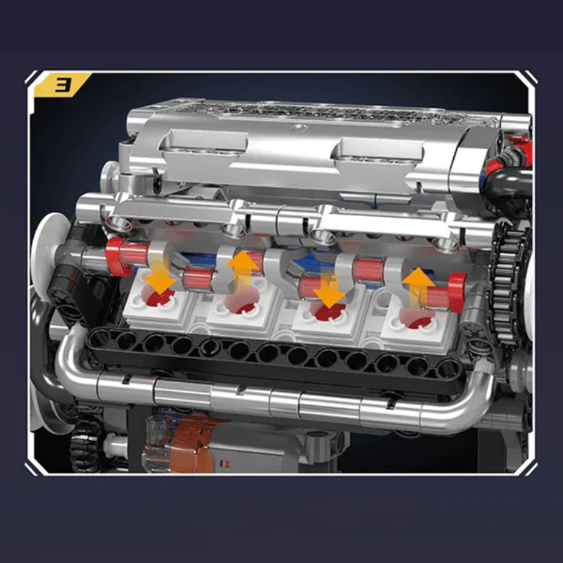 Motor V8 Mould King Motorizado | 534PCS