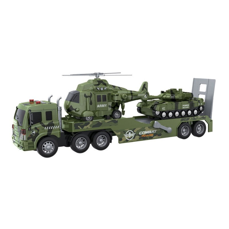 Caminhão Cegonha Militar com Dois Veículos 1:16 - Brink Center