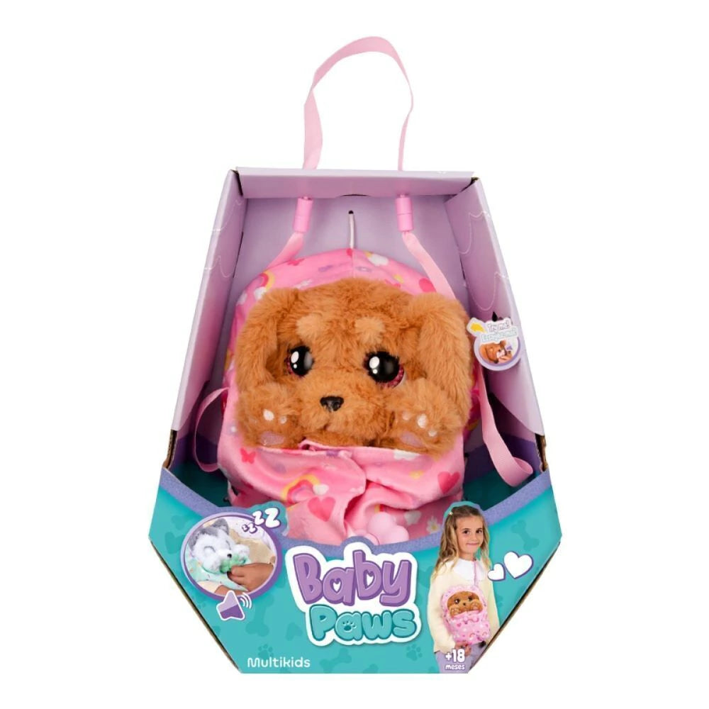 Boneco Pelúcia Interativo Baby Paws Cocker Multikids 22cm BR1814