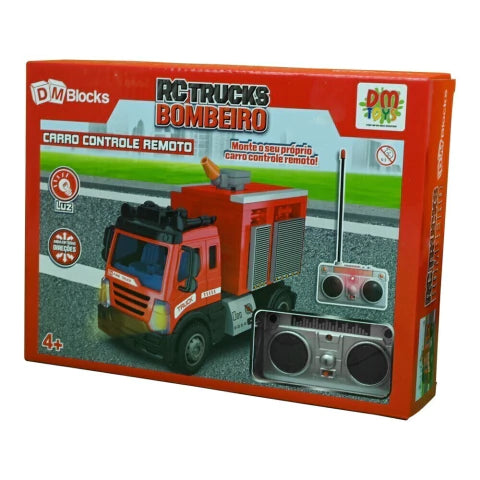 Blocos de Montar Caminhão de Bombeiro Controle Remoto DM Blocks RC Trucks DM Toys DMT7222