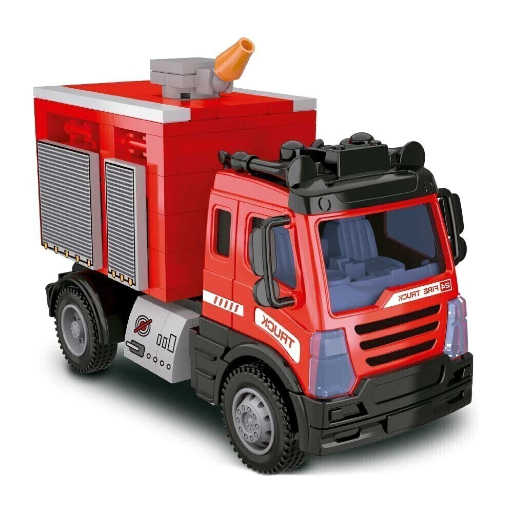 Blocos de Montar Caminhão de Bombeiro Controle Remoto DM Blocks RC Trucks DM Toys DMT7222