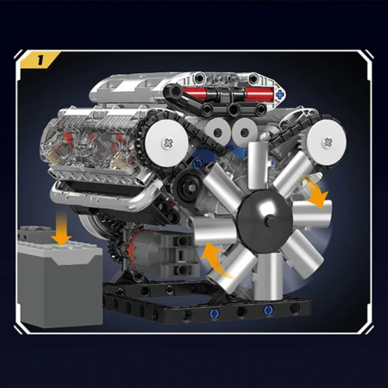 Motor V8 Mould King Motorizado | 534PCS
