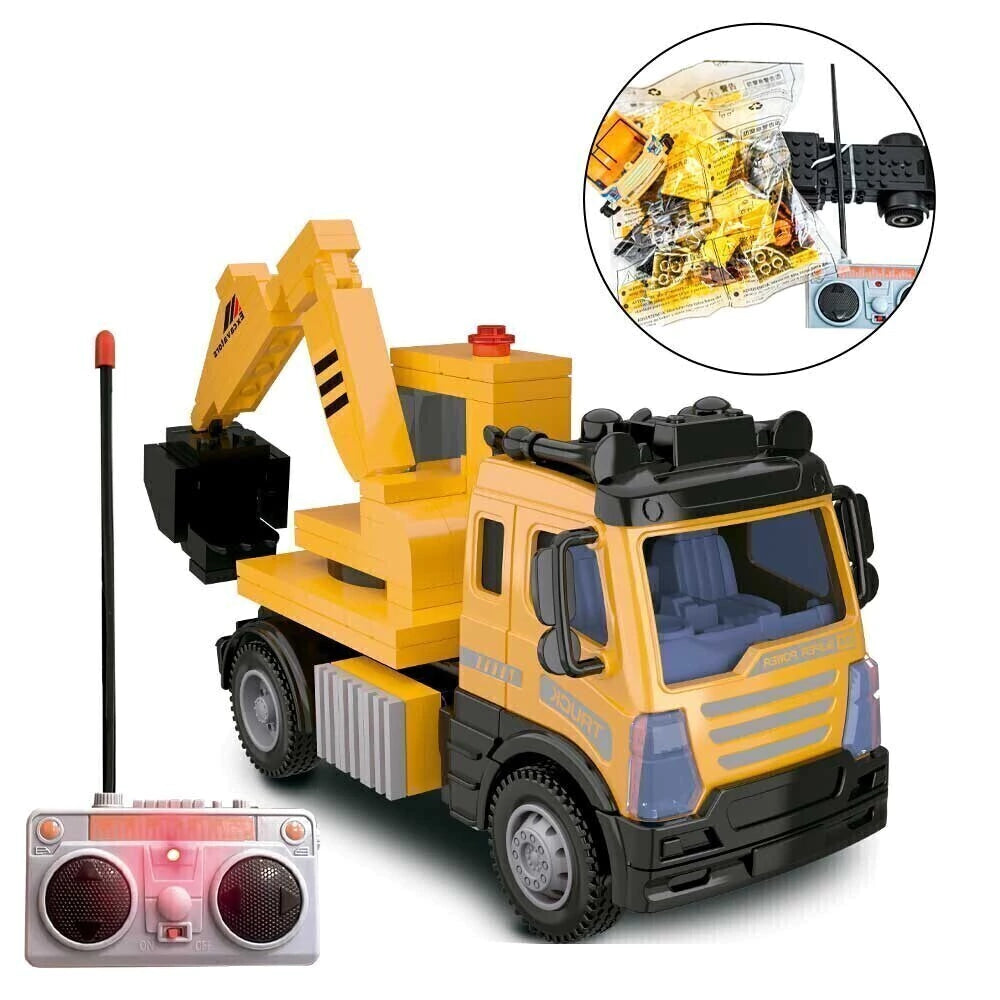 Blocos de Montar Caminhão Escavadeira Controle Remoto DM Blocks RC Trucks DM Toys DMT7219