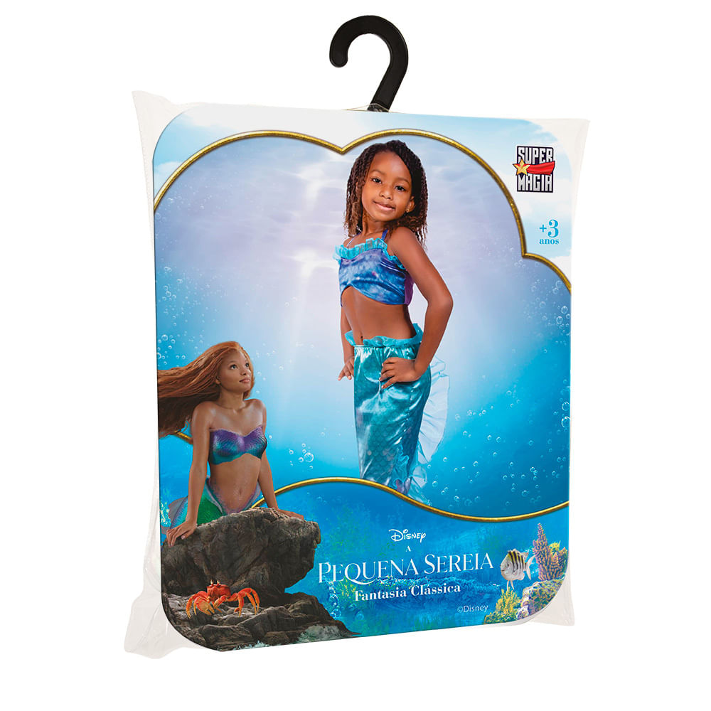 Fantasia - Disney Princesa - A Pequena Sereia Ariel - Tamanho M - Novabrink