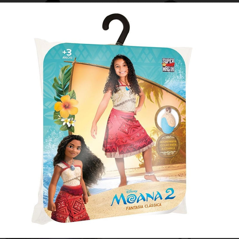 Fantasia Infantil - Moana 2 - Tam G - Princesas Disney - Novabrink