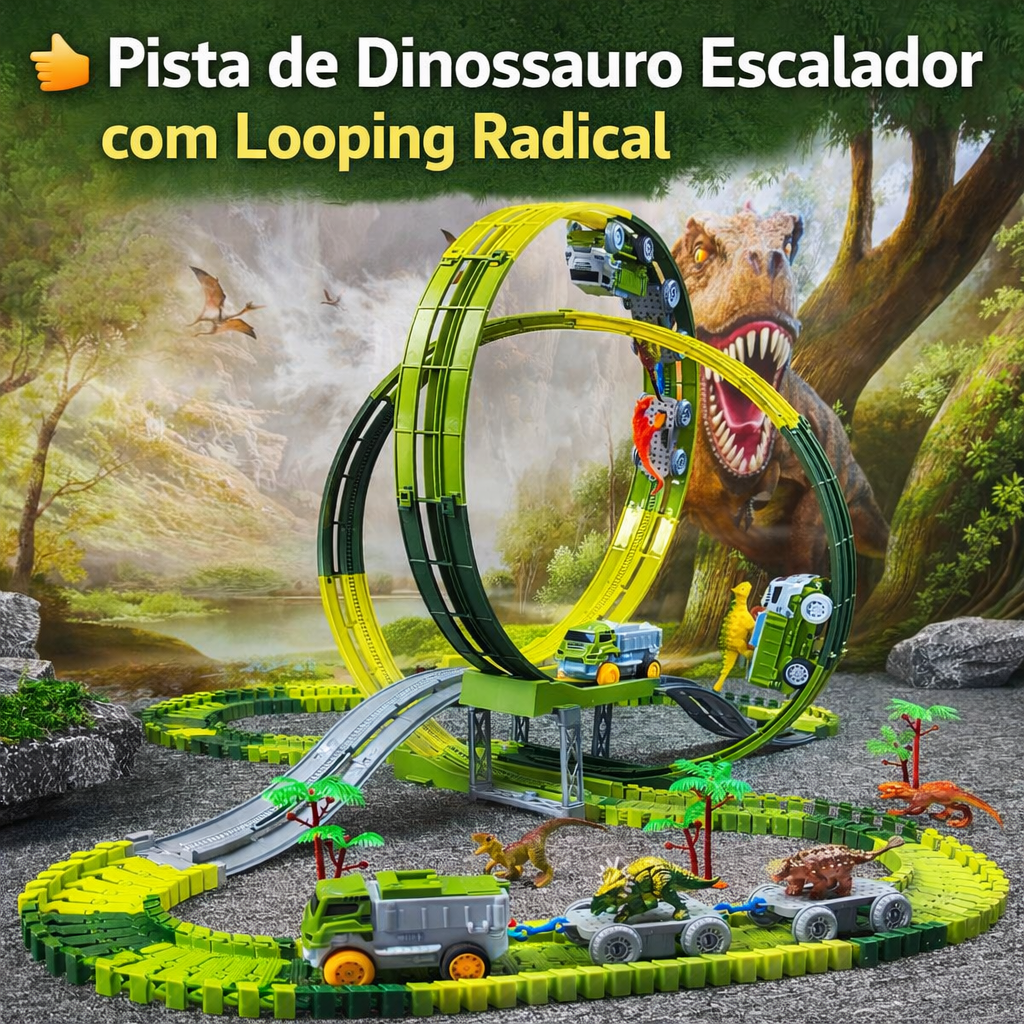 Pista de Escalada Dinossauro Flexível - Diversão Jurássica