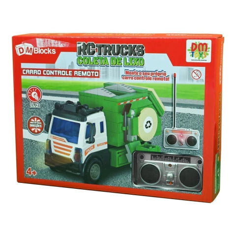 Blocos de Montar Caminhão Coleta de Lixo Controle Remoto RC Trucks DM Toys DMT7220