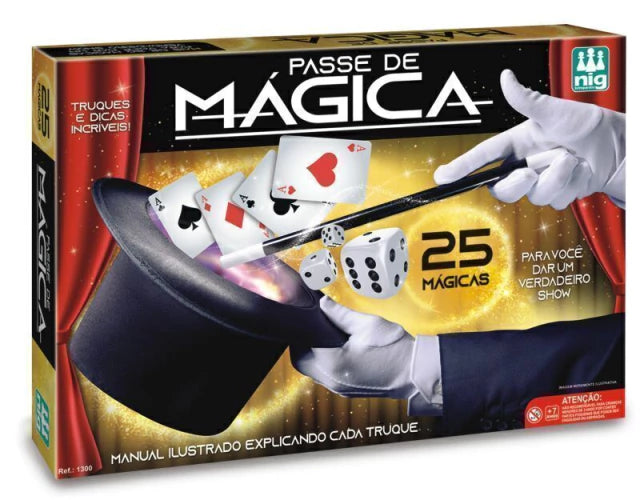 Kit de Mágica Passe de Mágica 25 Truques Nig