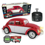 Carrinho de Controle Remoto Fusca Clássico Vermelho Polibrinq