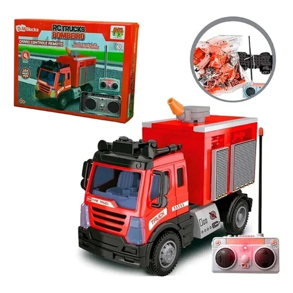 Blocos de Montar Caminhão de Bombeiro Controle Remoto DM Blocks RC Trucks DM Toys DMT7222